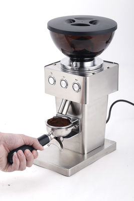 60mm Small Portable Coffee Grinder Silver 250g Digital Setting